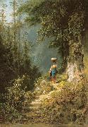 Carl Spitzweg Madchen mit Kopflast oil painting picture wholesale